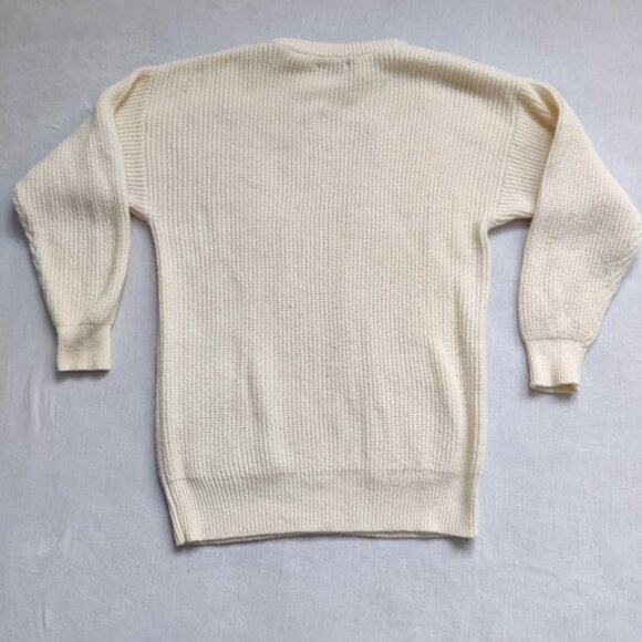 Crew neck cream sweater Large - Picture 2 of 6